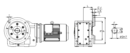 Вариант исполнения полый вал с фланцем KTM